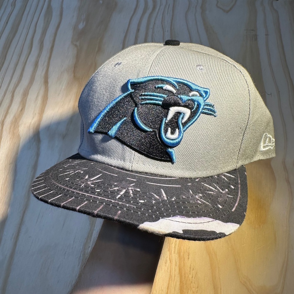 New Era Carolina Panthers NFL Vintage Snapback Hat Gray Graphic Brim 9FIFTY